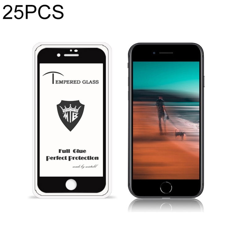 

For iPhone SE 2 25 PCS MIETUBL 9H Full Glue Full Screen Tempered Glass Film