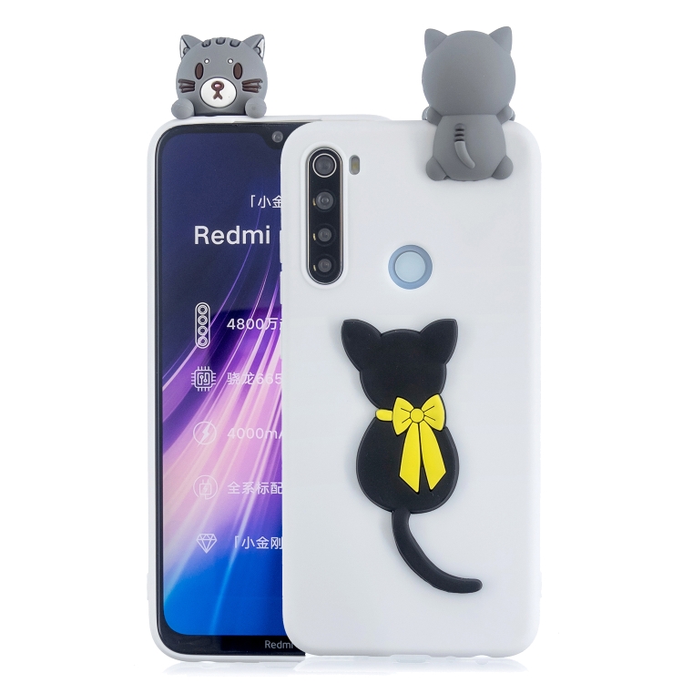 

For Xiaomi Redmi Note 8 Shockproof 3D Lying Cartoon TPU Protective Case(Little Black Cat)