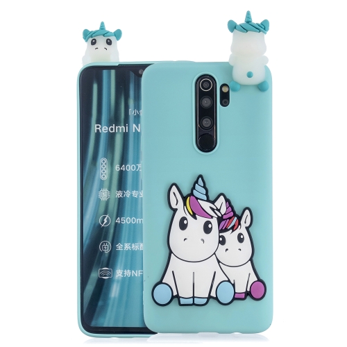 

For Xiaomi Redmi Note 8 Pro Shockproof 3D Lying Cartoon TPU Protective Case(Couple Unicorn)