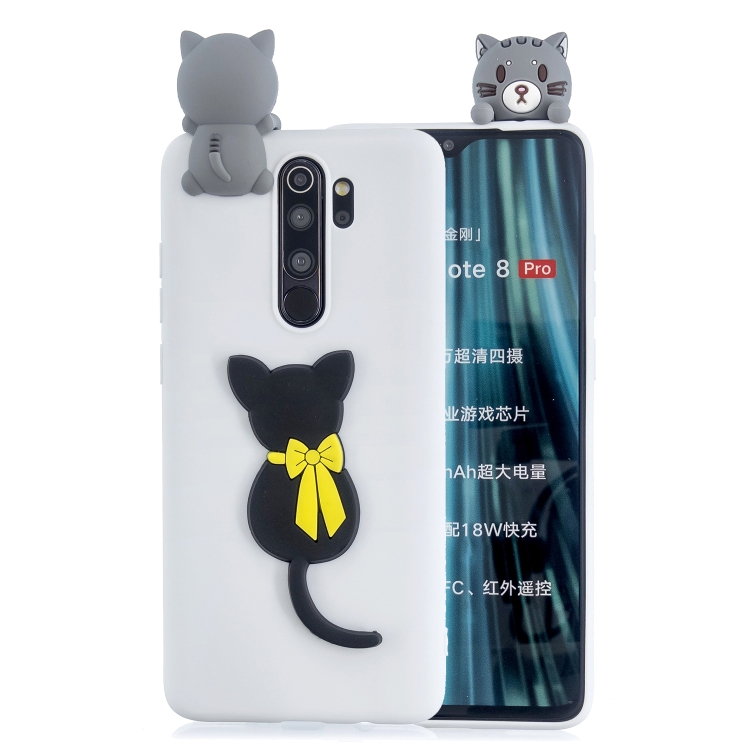 

For Xiaomi Redmi Note 8 Pro Shockproof 3D Lying Cartoon TPU Protective Case(Little Black Cat)