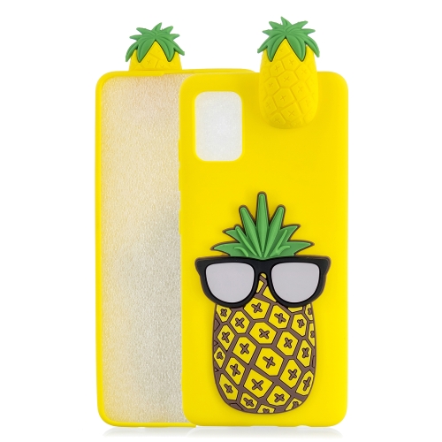 

For Galaxy A41 Shockproof 3D Lying Cartoon TPU Protective Case(Pineapple)