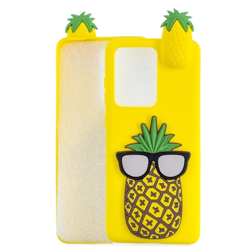 

For Galaxy S20 Ultra Shockproof 3D Lying Cartoon TPU Protective Case(Pineapple)