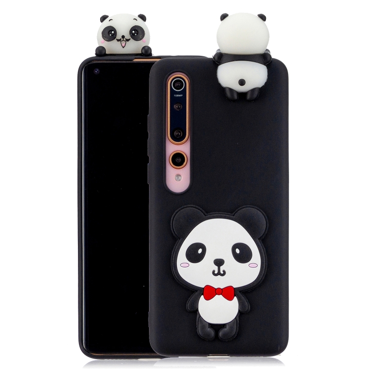 

For Xiaomi Mi 10 Shockproof 3D Lying Cartoon TPU Protective Case(Panda with Red Bow)