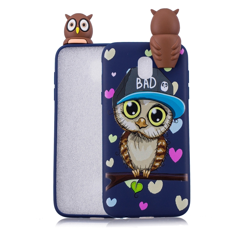 

For Xiaomi Redmi 8A Shockproof Cartoon TPU Protective Case(Blue Owl)