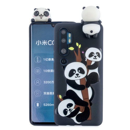 

For Xiaomi Mi Note 10 Shockproof Cartoon TPU Protective Case(Three Pandas)