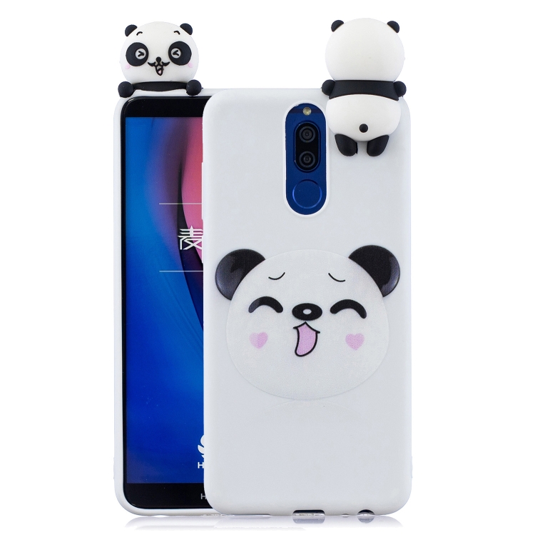 

For Xiaomi Redmi 8 Shockproof Colored Painted Lying Cartoon TPU Protective Case(Smiley Panda)