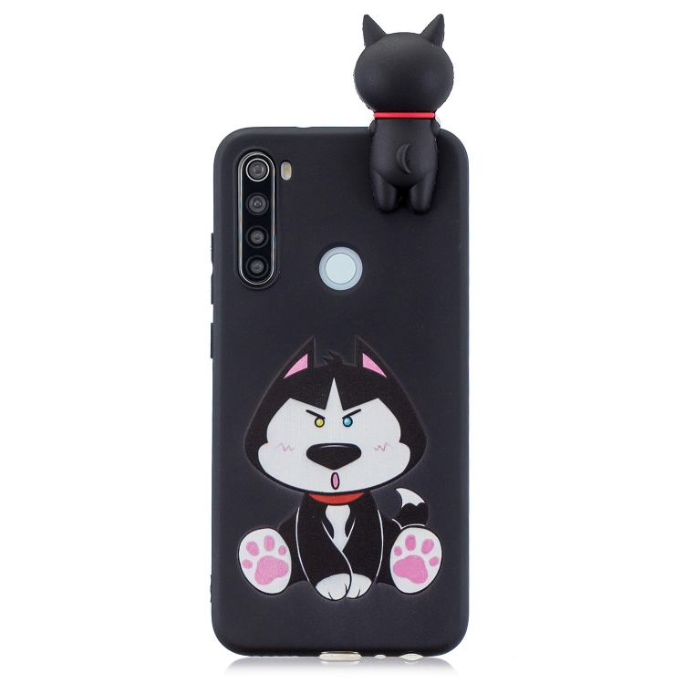 

For Xiaomi Redmi Note 8T Shockproof Colored Painted Lying Cartoon TPU Protective Case(Cute Husky)