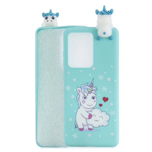 

For Galaxy S20 Ultra Shockproof Colored Painted Lying Cartoon TPU Protective Case(Caring Unicorn)