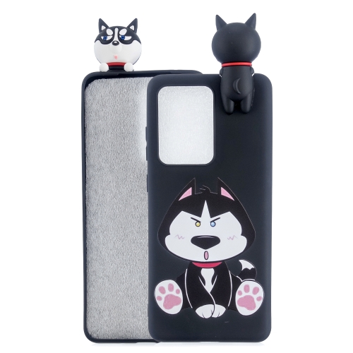 

For Galaxy S20 Ultra Shockproof Colored Painted Lying Cartoon TPU Protective Case(Cute Husky)