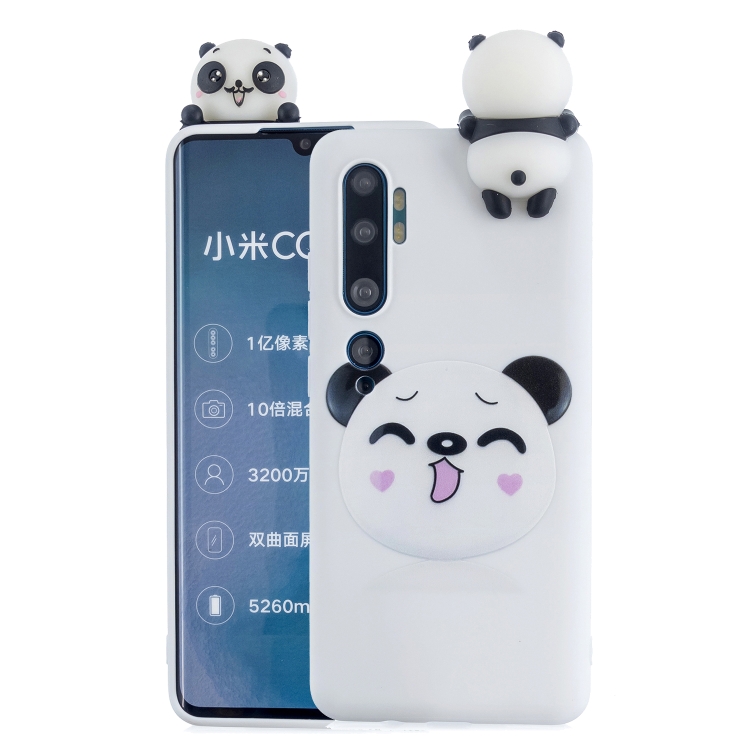 

For Xiaomi Mi Note 10 Shockproof Colored Painted Lying Cartoon TPU Protective Case(Smiley Panda)