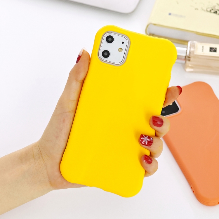 

For iPhone 11 Pro Max Solid Color TPU Slim Shockproof Protective Case(Yellow)