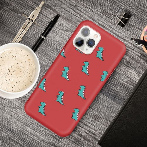 

For iPhone 11 Pro Cartoon Animal Pattern Shockproof TPU Protective Case(Red Dinosaurs)