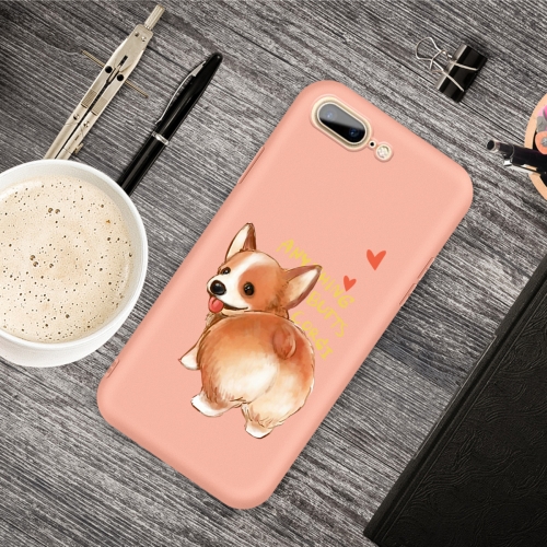 

For iPhone 8 Plus & 7 Plus Cartoon Animal Pattern Shockproof TPU Protective Case(Orange Corgi)