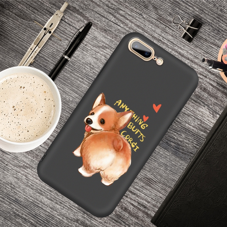 

For iPhone 8 Plus & 7 Plus Cartoon Animal Pattern Shockproof TPU Protective Case(Black Corgi)