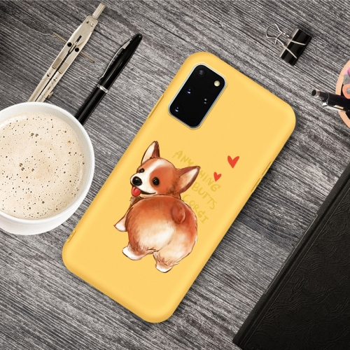 

For Galaxy S20+ Cartoon Animal Pattern Shockproof TPU Protective Case(Yellow Corgi)