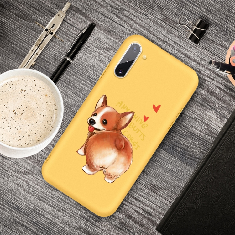 

For Galaxy Note 10 Cartoon Animal Pattern Shockproof TPU Protective Case(Yellow Corgi)
