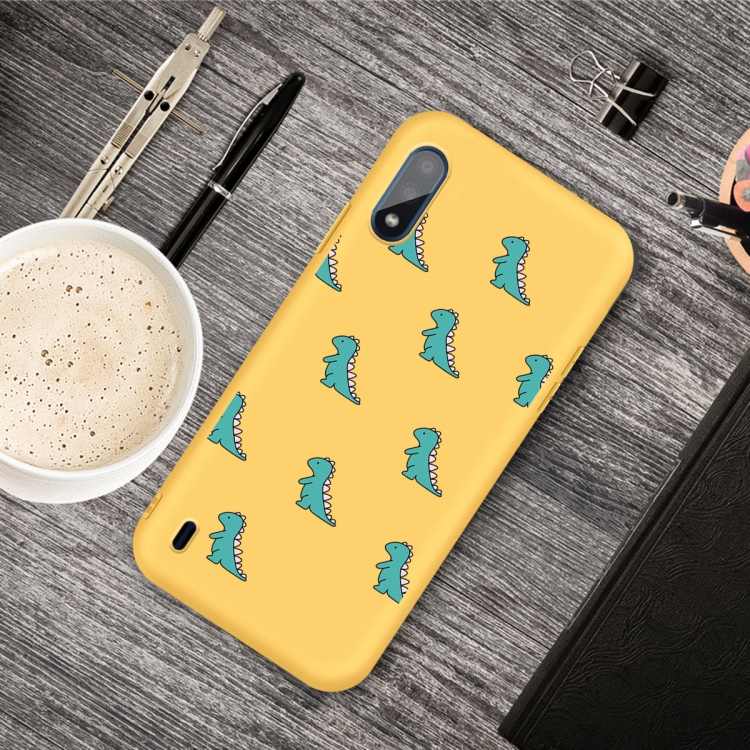 

For Galaxy A10 Cartoon Animal Pattern Shockproof TPU Protective Case(Yellow Dinosaurs)