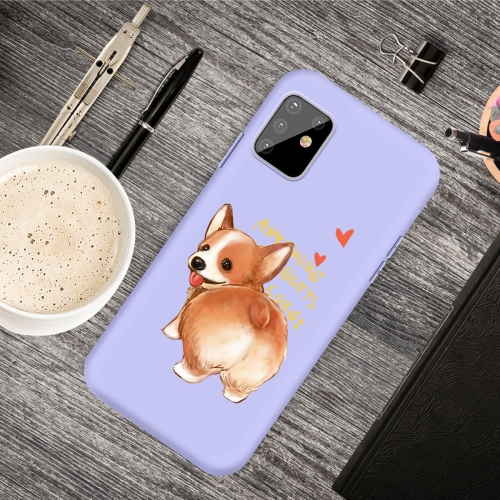 

For Galaxy A81 & Note 10 Lite Cartoon Animal Pattern Shockproof TPU Protective Case(Purple Corgi)