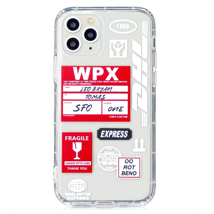 

For iPhone 11 Pro Transparent TPU Pattern Protective Case(Red Label)