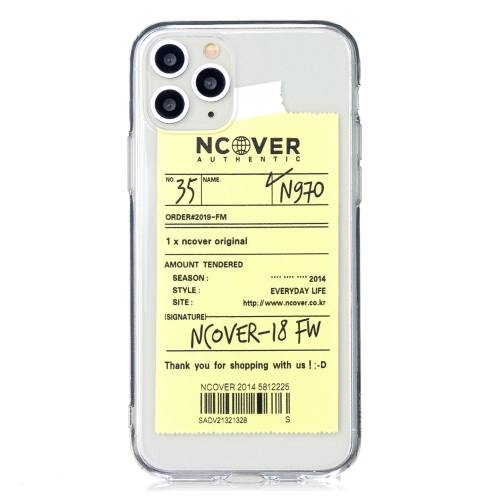 

For iPhone 11 Pro Transparent TPU Pattern Protective Case(Yellow Express Bill)