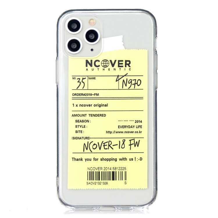 

For iPhone 11 Pro Max Transparent TPU Pattern Protective Case(Yellow Express Bill)