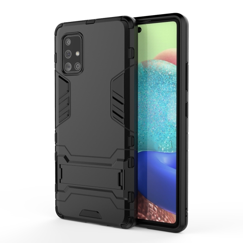 

For Galaxy A71 5G PC + TPU Anti-fall Protective Case with Invisible Holder(Black)