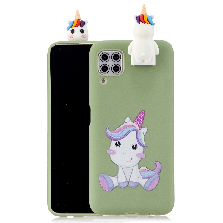 

For Huawei P40 Lite Cartoon Shockproof TPU Protective Case with Holder(Cute Unicorn)