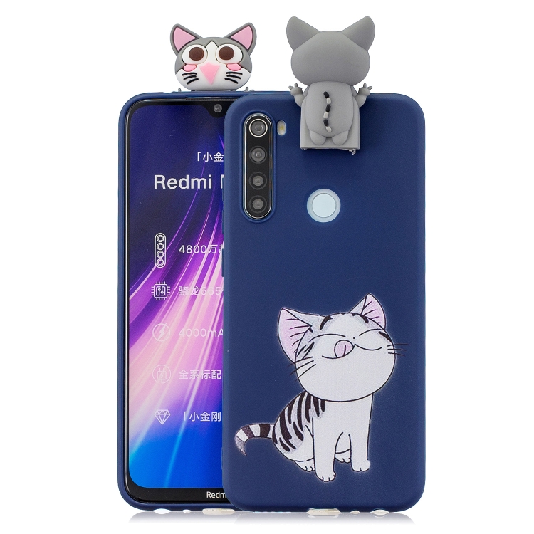 

For Xiaomi Redmi Note 8T Cartoon Shockproof TPU Protective Case with Holder(Licking Cat)