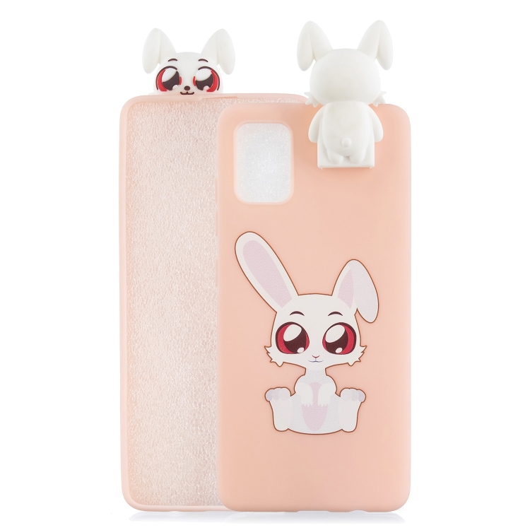 

For Galaxy A51 Cartoon Shockproof TPU Protective Case with Holder(Big Eared Rabbit)