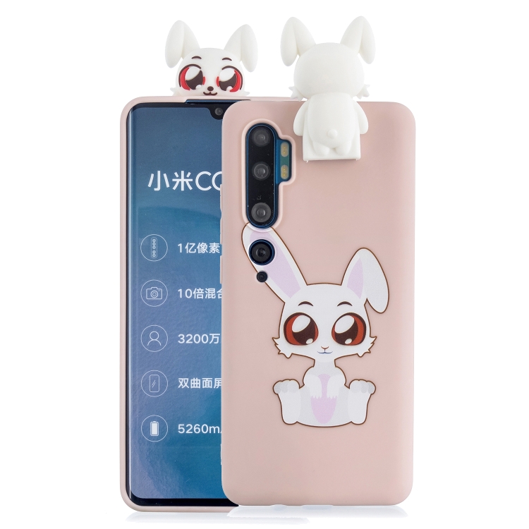 

For Xiaomi Mi Note 10 Cartoon Shockproof TPU Protective Case with Holder(Big Eared Rabbit)