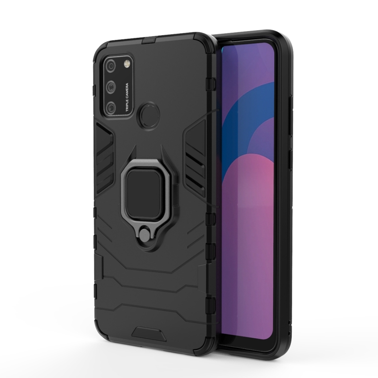 

For Huawei Honor 9A PC + TPU Anti-fall Protective Case with Magnetic Ring Holder(Black)