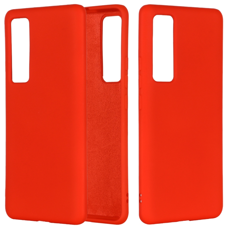 

For Huawei Nova 7 Pro Solid Color Liquid Silicone Dropproof Full Coverage Protective Case(Red)