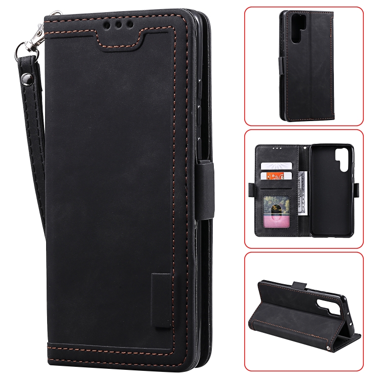 

For Huawei P30 Pro Retro Splicing Horizontal Flip Leather Case with Card Slots & Holder & Wallet(Black)