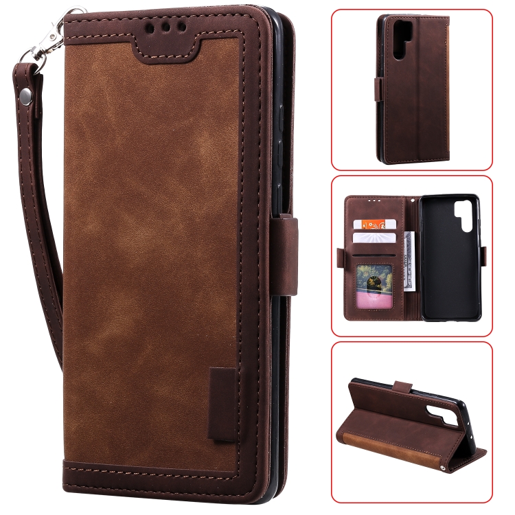 

For Huawei P30 Pro Retro Splicing Horizontal Flip Leather Case with Card Slots & Holder & Wallet(Brown)