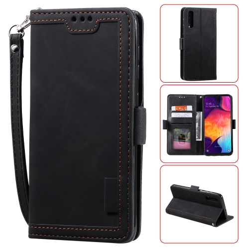 

For Huawei P30 Retro Splicing Horizontal Flip Leather Case with Card Slots & Holder & Wallet(Black)