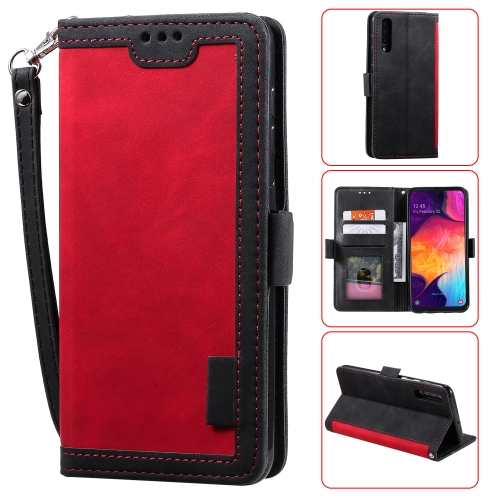 

For Huawei P30 Retro Splicing Horizontal Flip Leather Case with Card Slots & Holder & Wallet(Red)