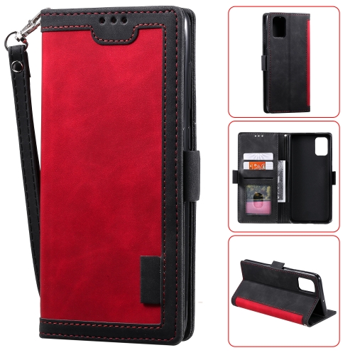 

For Huawei P40 Retro Splicing Horizontal Flip Leather Case with Card Slots & Holder & Wallet(Red)