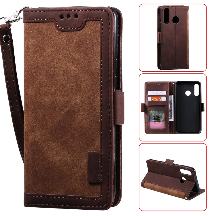 

For Huawei Y6(2019) Retro Splicing Horizontal Flip Leather Case with Card Slots & Holder & Wallet(Brown)