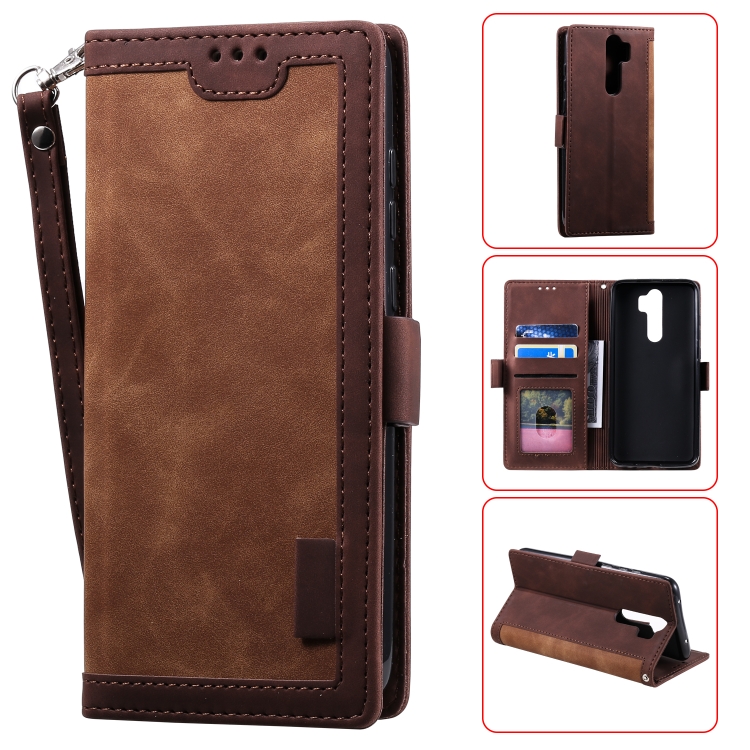 

For Xiaomi Redmi Note 8 Pro Retro Splicing Horizontal Flip Leather Case with Card Slots & Holder & Wallet(Brown)