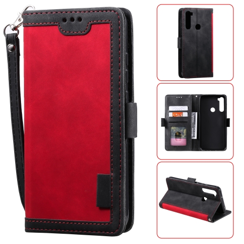 

For Xiaomi Redmi Note 8 Retro Splicing Horizontal Flip Leather Case with Card Slots & Holder & Wallet(Red)