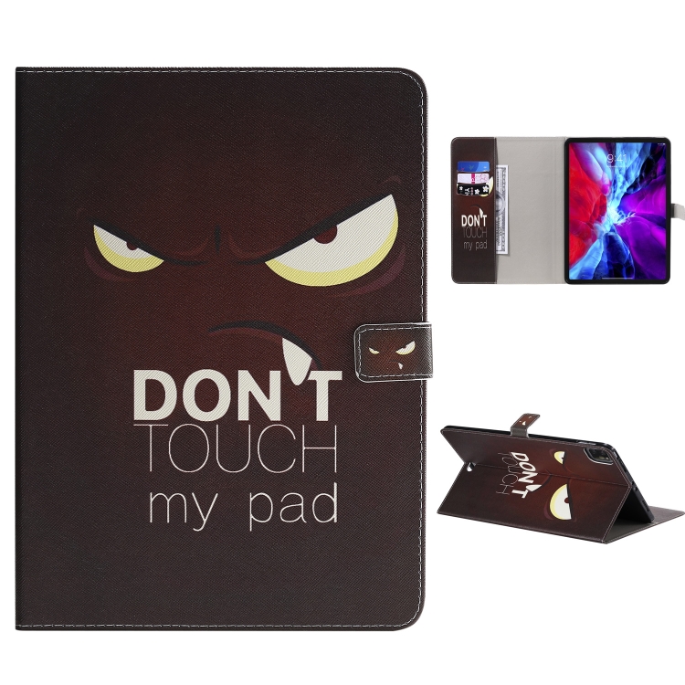 

For iPad Pro 12.9 (2020) Colored Drawing Horizontal Flip Leather Case with Holder & Card Slot & Wallet(Eye)