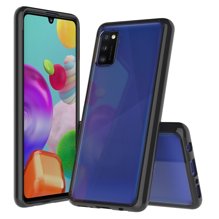 

For Galaxy A41 Shockproof Scratchproof TPU + Acrylic Protective Case(Black)