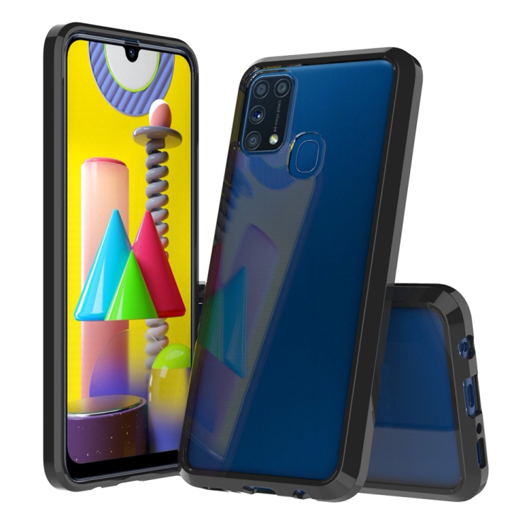 

For Galaxy M31 Shockproof Scratchproof TPU + Acrylic Protective Case(Black)