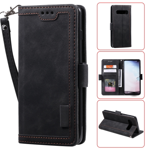 

For Galaxy S10e Retro Splicing Horizontal Flip Leather Case with Card Slots & Holder & Wallet(Black)