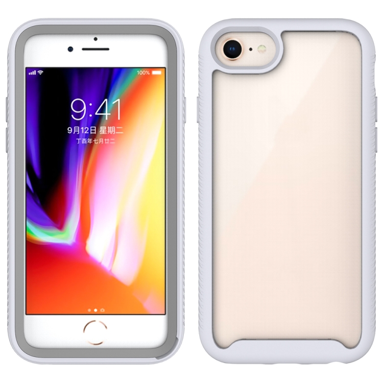 

For iPhone SE 2020 / 8 / 7 Starry Sky Solid Color Series Shockproof PC + TPU Protective Case(White)