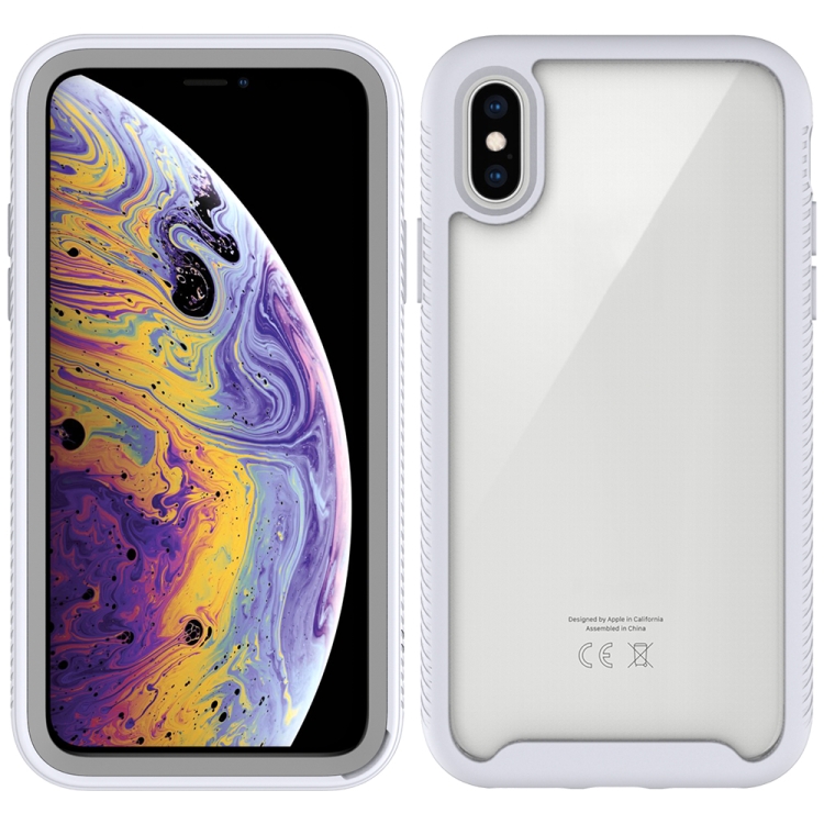 

For iPhone XS Max Starry Sky Solid Color Series Shockproof PC + TPU Protective Case(White)