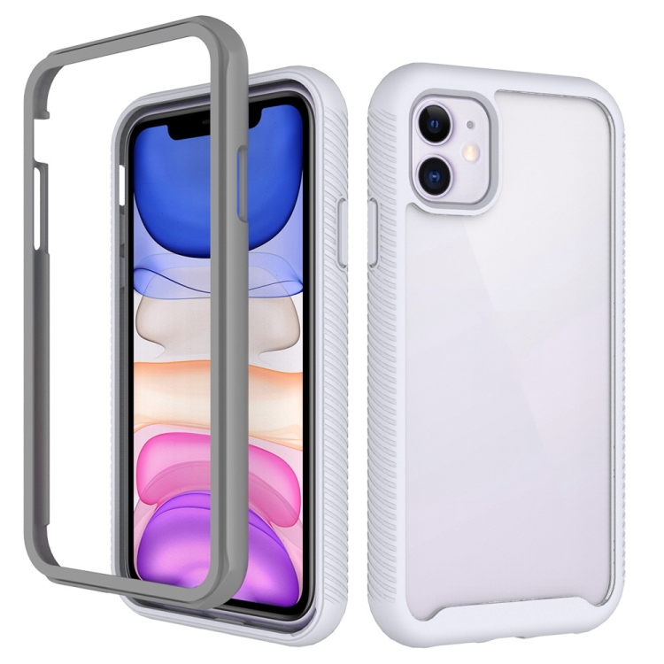 

For iPhone 11 Starry Sky Solid Color Series Shockproof PC + TPU Protective Case(White)