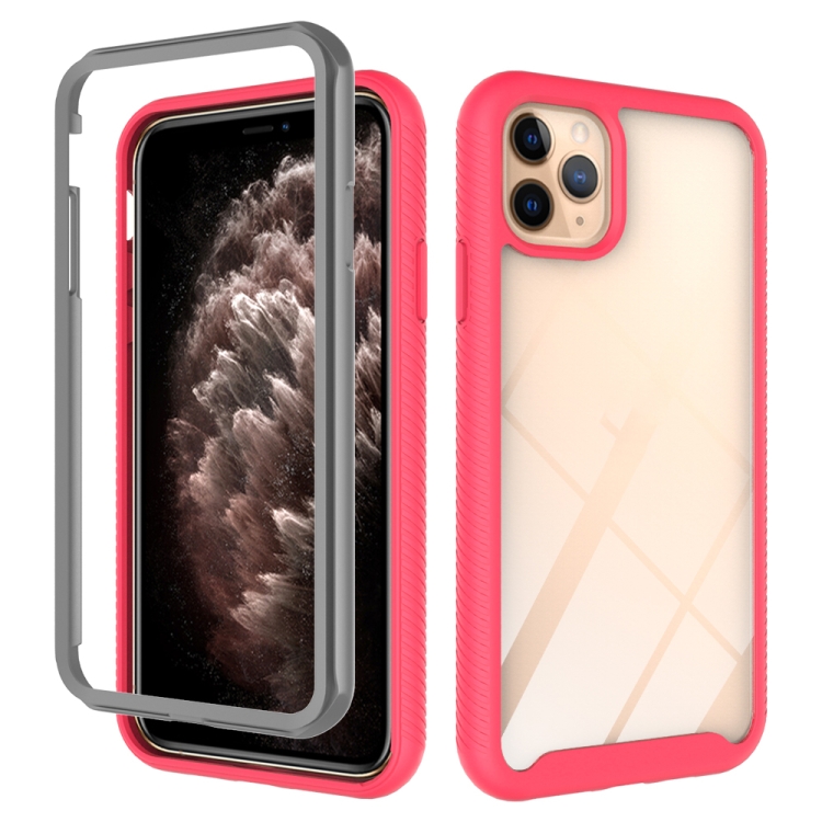 

For iPhone 11 Pro Max Starry Sky Solid Color Series Shockproof PC + TPU Protective Case(Red)