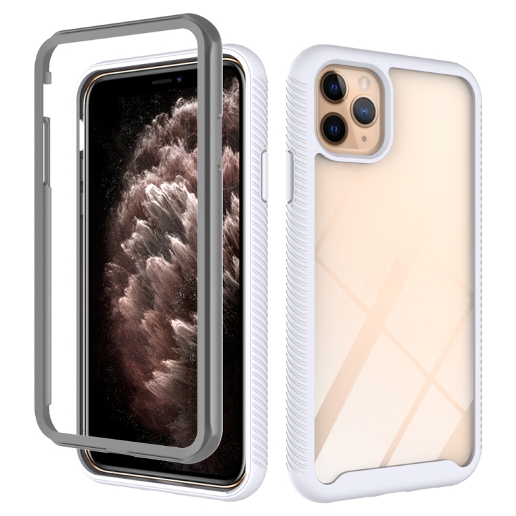 

For iPhone 11 Pro Max Starry Sky Solid Color Series Shockproof PC + TPU Protective Case (White)