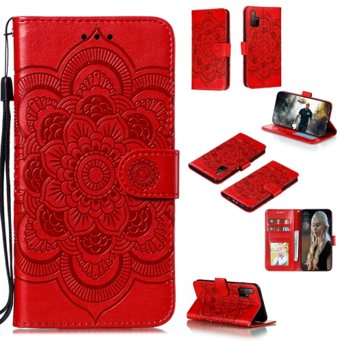 

For Huawei Honor 30S Mandala Embossing Pattern Horizontal Flip PU Leather Case with Holder & Card Slots & Walle & Lanyard(Red)